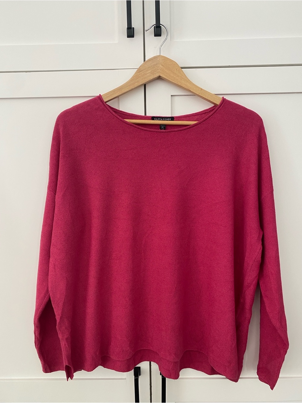Eileen Fisher 100% Organic Linen Blend Pink Long Sleeve Crewneck Sweater Size M